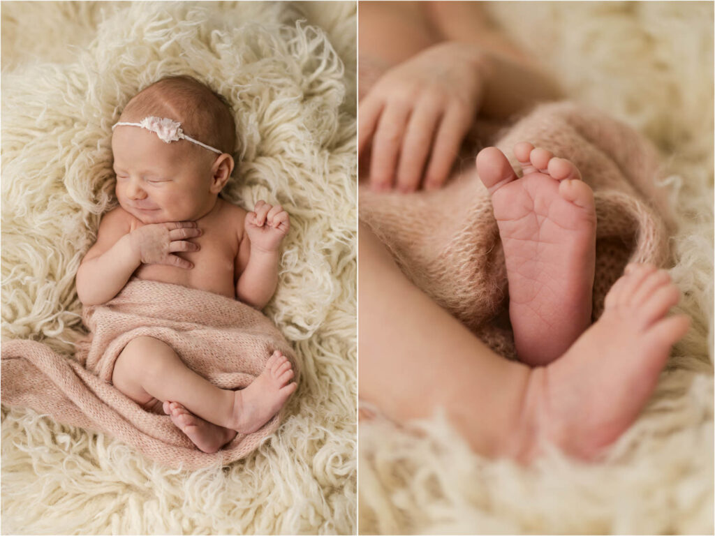 Authentische Neugeborenenfotografie Flokati Baby